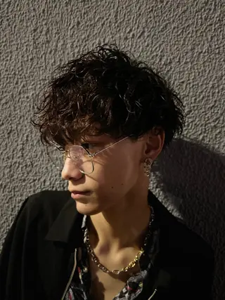 パーマ メンズ フェザーパーマメンズ ピンパーマ京都駅前のヘアスタイル