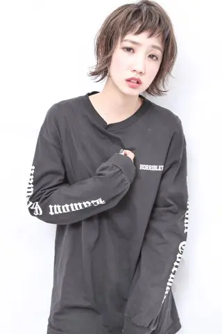 ミディアム カラー パーマ THE USUAL ユージュアルのヘアスタイル