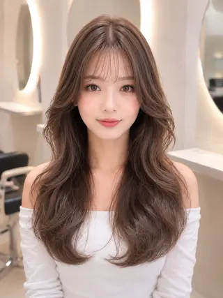 ロング カラー 韓国風ヘア✻透明感 カラー✻yukaのヘアスタイル