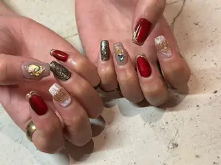 ネイル 韓国/ワンホン/長さ 出しつけ放題🎀のネイルデザイン