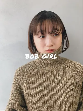 カラー ボブパーマコテ巻き風 パーマNo1深江秀平のヘアスタイル
