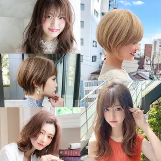 ミディアム カラー 栗原 瑠世のヘアスタイル