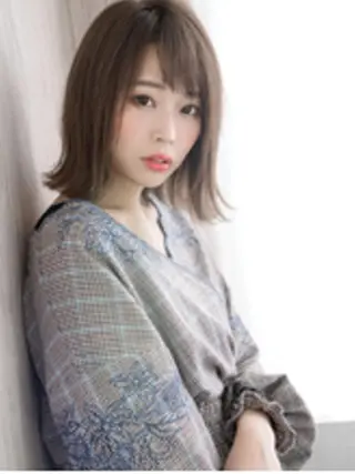 ミディアム カラー パーマ ババ リョウゴのヘアスタイル