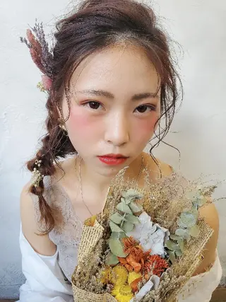 ミディアム ヘアアレンジ 仁科 美乃里のヘアスタイル