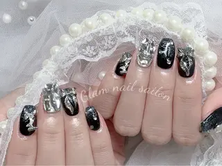 ネイル エツメ💅 長さ出し🎀デザインのネイルデザイン