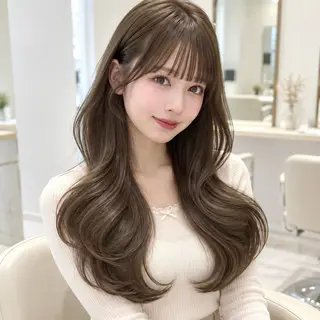 ロング カラー ♡mao♡／顔周り ／透明感カラー🎀のヘアスタイル
