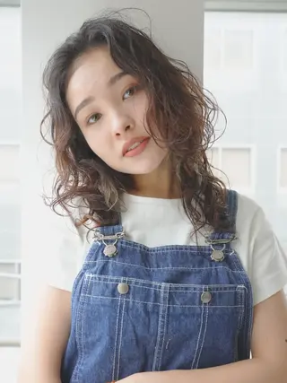 ミディアム カラー mizuho .のヘアスタイル