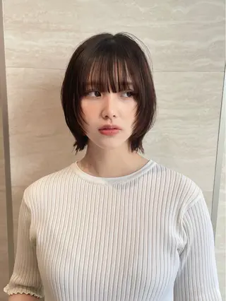 ミディアム 似合わせパーマ/ボ ブ/ショートかずやのヘアスタイル