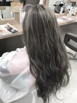 ロング カラー パーマ ヘアアレンジ メンズ キッズ ネイル マツエク・マツパ Lien 深井店のヘアスタイル