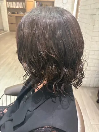 ミディアム パーマ 篠原 葉奈未のヘアスタイル