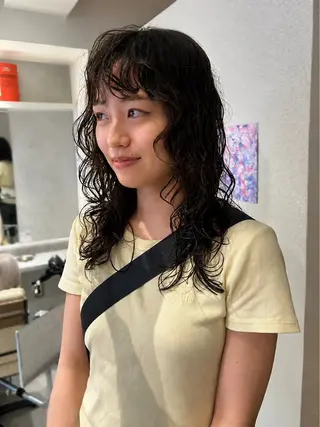 セミロング パーマ 似合わせ特化🦕 レイヤー/見正 恵弥のヘアスタイル