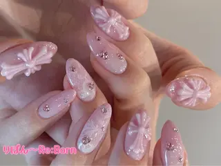 セミロング りぼん Re:Bonrのネイルデザイン