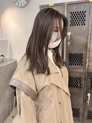 セミロング カラー 樫原裕二/似合わせ カット/透明感カラーのヘアスタイル