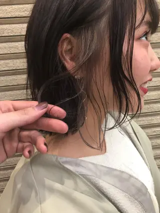 ミディアム カラー Pia ツボイ ケイタのヘアスタイル