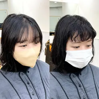セミロング カラー パーマ ヘアアレンジ メンズ キッズ ネイル マツエク・マツパ 似合せレイヤー/ 柔らか透明感カラーのヘアスタイル