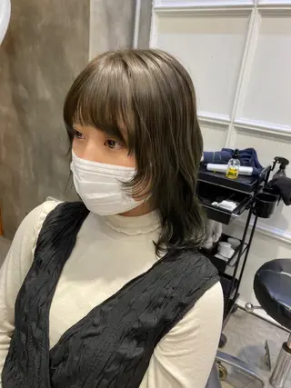 ミディアム カラー 透明感カラー🌿 グレージュ🐺陽介のヘアスタイル