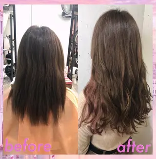 ロング カラー パーマ ヘアアレンジ 八巻 晴香のヘアスタイル