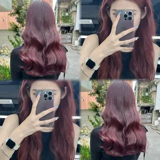 ロング カラー ブリーチなしカラー kana🐱のヘアスタイル