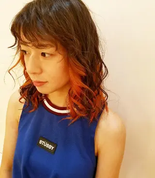 ミディアム カラー 美谷添(ミヤゾエ) まどか大人ヘアサロンのヘアスタイル