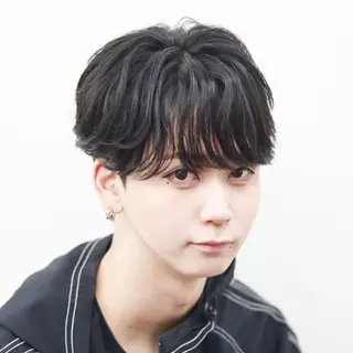 ショート カラー パーマ メンズ 🔥メンズ極🔥韓国 シャドウ/波巻き柿崎のヘアスタイル