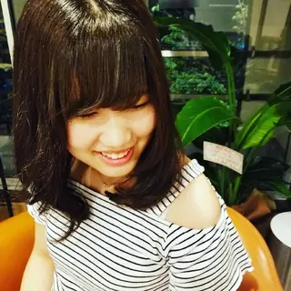セミロング パーマ spa hair ark 富井直美のヘアスタイル