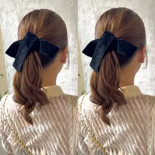 セミロング ヘアメ🎀ハイトーン 🩵エクステ🪄しほのヘアスタイル