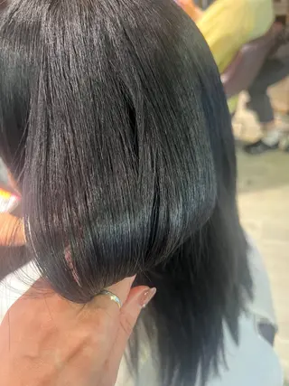 セミロング 【南草津】髪質改善 ヘナカラー&縮毛矯正のヘアスタイル