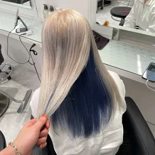 ロング カラー ヘアアレンジ ウルフカット×ハイ トーン職人🤍ゆうひのヘアスタイル