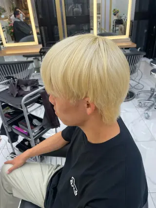 カラー メンズ フェザーパーマ/ スペインカールのヘアスタイル