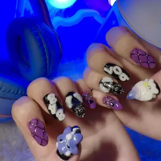 ネイル 渋谷／チップ長さ出し 👑アプレgel-xのネイルデザイン