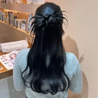 ロング ヘアアレンジ ✨カチモリ✨レイヤー 韓国ヘア🇰🇷ゆいのヘアスタイル
