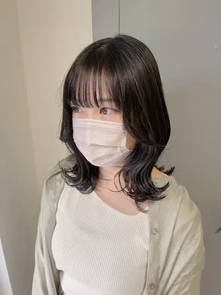 ミディアム カラー ヘアアレンジ 清楚/韓国 風/レイヤー/拓朗のヘアスタイル