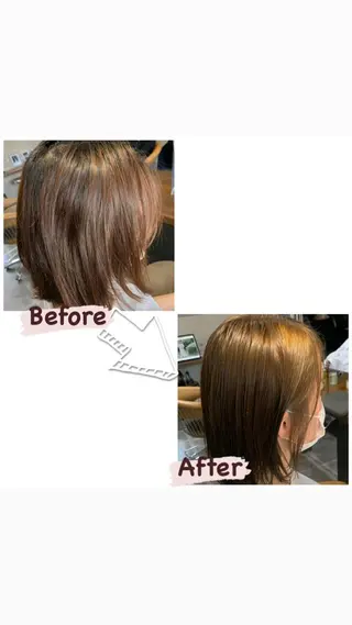 ミディアム カラー enx天王町店 伊藤 愛央のヘアスタイル