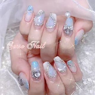ネイル カラー パーマ ヘアアレンジ メンズ キッズ マツエク・マツパ アイブロウ セミロング 🎀Sense Nail渋谷店🎀のネイルデザイン