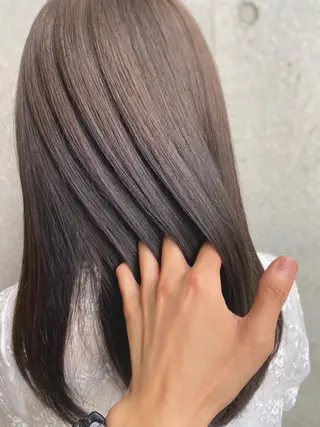 ミディアム カラー モテ前髪 タゴメ シンヤのヘアスタイル