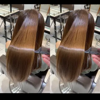 セミロング 美髪矯正透明感カラー 江川 和輝のヘアスタイル