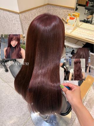 ロング カラー 艶カラー&カット/ ほんだあみ (♡)のヘアスタイル
