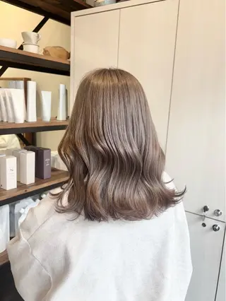 ミディアム カラー たなか もえなのヘアスタイル