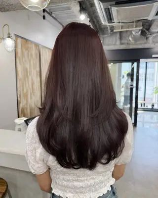 セミロング カラー 韓国ヘア🫧 KAZUTOのヘアスタイル