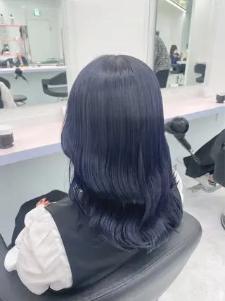 セミロング カラー パーマ ヘアアレンジ 透明感ブリーチカラー 🌈TOMOHIROのヘアスタイル