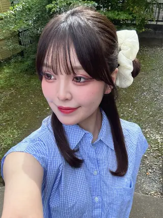 ロング カラー 韓国ヘア/レイヤー/ 顔まわり足立遥奈のヘアスタイル