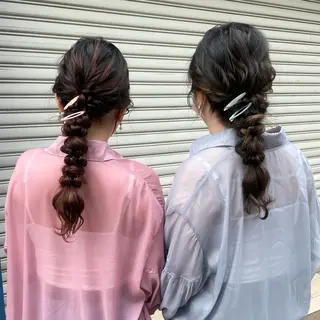 ロング カラー ヘアアレンジ 小原 慧美のヘアスタイル