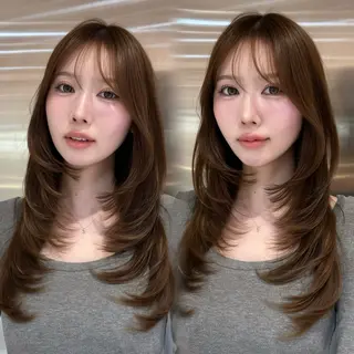 ロング カラー ハッシュカット/ 水光艶カラー/RINのヘアスタイル