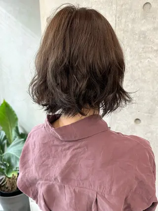 ミディアム パーマ ボブ/ゆるふわ ボブパーマ/とういのヘアスタイル