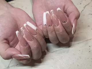 ネイル 韓国/ワンホン/長さ 出しつけ放題🎀のネイルデザイン