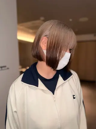 ミディアム カラー 岡山ハイトーン・ ルーツカラー/こもものヘアスタイル