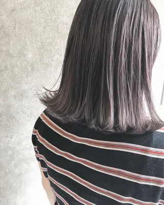 ミディアム カラー 顔周りレイヤーカット ブリーチminamiのヘアスタイル