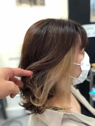 ミディアム カラー carre hair 店長 中園 武士のヘアスタイル