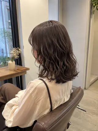 ミディアム パーマ 天王寺店/モデル RINAのヘアスタイル