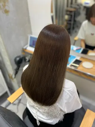 セミロング 冨田 悠稀/ 髪質改善縮毛&カラーのヘアスタイル